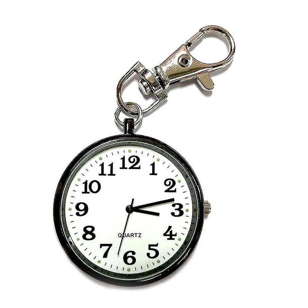 Reloj de bolsillo de cuarzo, relojes con llavero, esfera redonda, colgante Simple portátil para mujeres y hombres