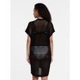 thumbnail image 3 of Time and Tru Women's Openwork Knit Coverup, Size XXL/XXXL, Black Soot, 3 of 5