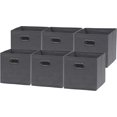thumbnail image 1 of Biwat Simple Houseware 11 Inch Foldable Cube Storage Bin with Handle, 6 Pack, Dark Grey, 1 of 4