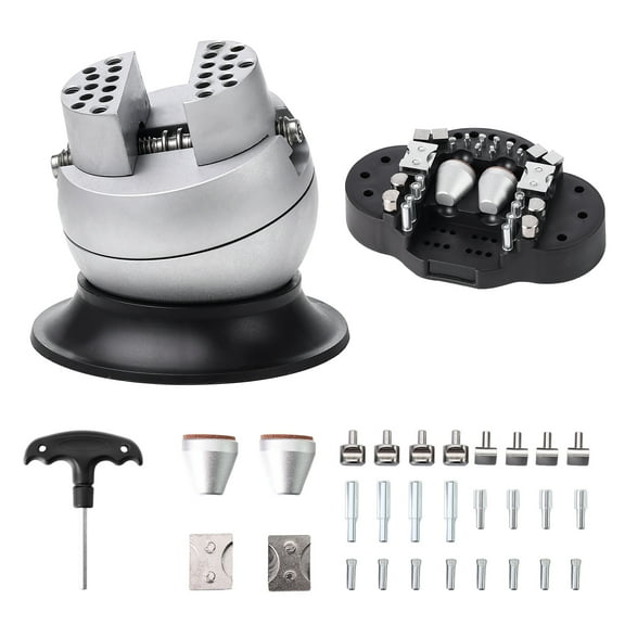 KFFKFF Ball Vise, 3" Craft Detailing Instrument, Full Circle Rotation Craft Clamp, 30 Piece Accessory Jewelry Detailing Tool Set, Standard Clamp for Precious Stone Inset and Miniature Detailing