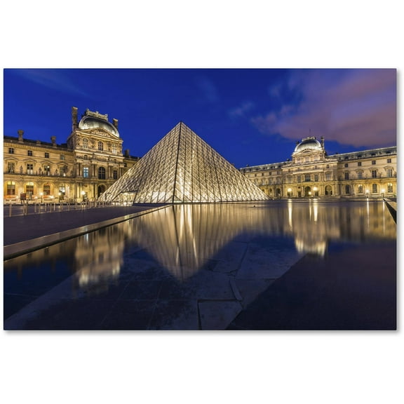 Trademark Fine Art "Golden Hour in the Louvre" Canvas Art by Mathieu Rivrin