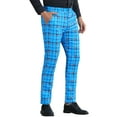 thumbnail image 5 of INSPIRE CHIC Plaid Printed Trousers for Men's Color Block Regular Fit Checked Dress Pants, 5 of 6