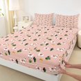 thumbnail image 3 of jejeloiu Kawaii Llama Full Size Sheets,Farm Animal Alpaca Bed Sheets,Desert Botanical Catus Sheet Sets For Child,Ultra Soft Home Decor,4pcs, 3 of 7
