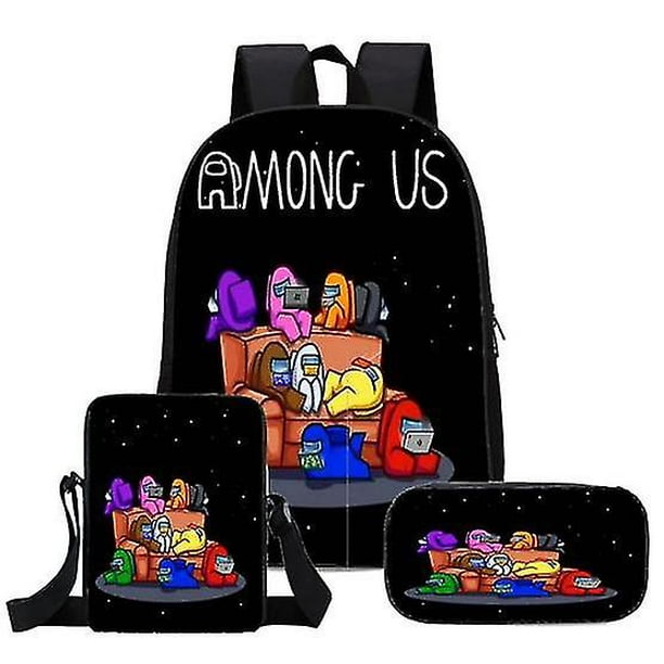 Among Us Mochila con visera Mochila para niños Crewmate Back To School Bag A