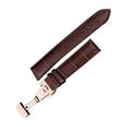 thumbnail image 4 of Correa de reloj Correa de cuero Correa de reloj Pasador de hebilla Accesorio universal para repuesto Correa de reloj marrón y hebilla de oro rosa 20 mm / 0,79 pulgadas, 4 of 5