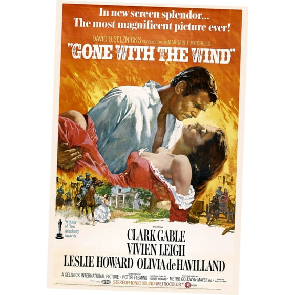 Gone With The Wind Movie Poster 24x36 Art Poster 24x36 Multi-Color Square Adults Best Posters