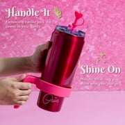 Paris Hilton 40 oz Tumbler with Handle, Raspberry Metallic
