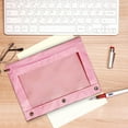 thumbnail image 4 of Fmbmuo 3 Hole Pen Pouch - Clear Oxford Fabric Pencil Pouch, 9x7 Inch college Organizer (Assorted Colors), 4 of 5