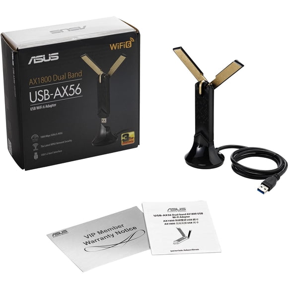 Adaptador WiFi USB Asus AX1800 Negro Doble Banda Plug-and-Play