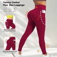 thumbnail image 4 of 4pcs High-Waisted plus size Yoga Leggings with Pocket for Women - Quick-Dry, Breathable, and Butt Lifting - Perfect for Fall & Winter, 4 of 12