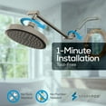 thumbnail image 4 of SparkPod Rain Shower Head with Adjustable Extension Arm 11" - High Pressure, Easy Install (6" inch Shower head, Brushed Nickel), 4 of 9