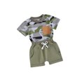 thumbnail image 2 of Musuos Toddler Boys Summer Outfits 6 12 18 24M 3T Camouflage Short Sleeve Pocket T-Shirts Tops and Elastic Waist Shorts, 2 of 10