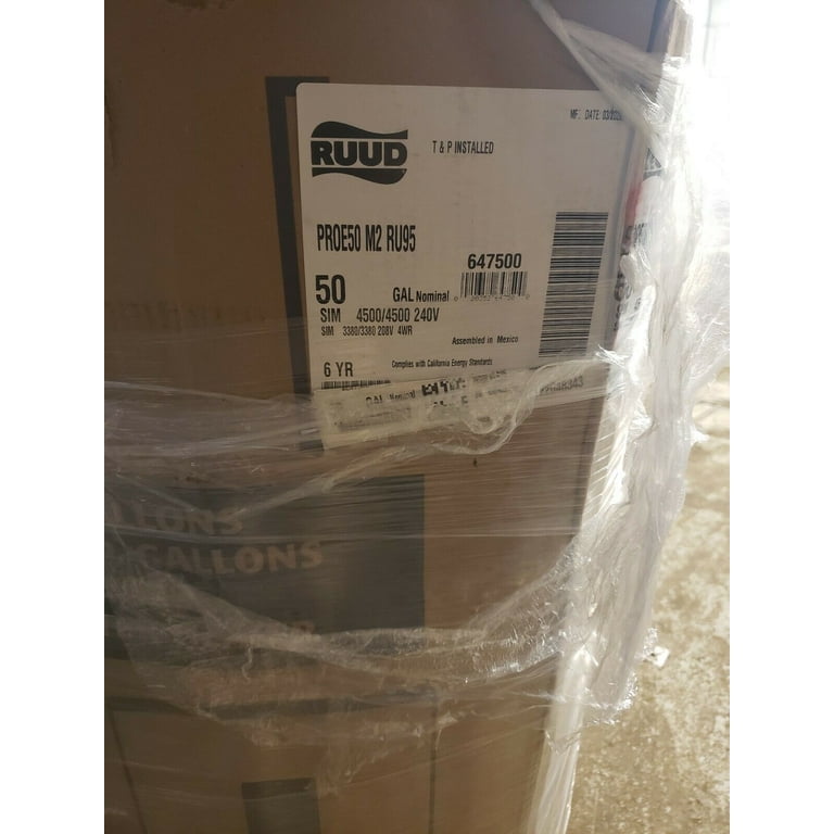 4 RUUD PROE50 M2 RU95 PROFESSIONAL ACHIEVER ELEC 50 GAL HOT WATER TANK 4500  240V - Walmart.com