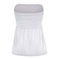thumbnail image 4 of Women's Solid Casual Sexy Off Shoulder Tube Top Pleated Sleeveless Babydoll Shirts, 4 of 5
