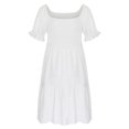thumbnail image 6 of Tnhcen Women's Dresses One Shoulder Short Sleeve Dress Scoop Neck Loose Flowy Swing Dresses, 6 of 6