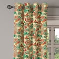 thumbnail image 3 of Ambesonne Ethnic Grommet Curtain, Paisley Style Leaves, 50" x 63", Hunter Green Ruby Orange, 3 of 6