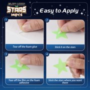 Sinekong 241PCS Glow in The Dark Stars for Ceiling, 3D Stars and Moon Stickers Luminous Wall Decals for Boys Girls Room, Green