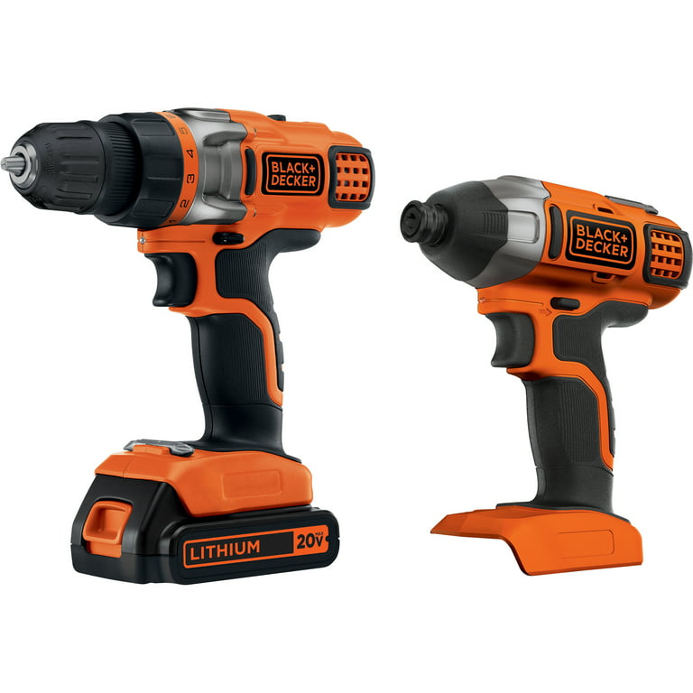  BLACK+DECKER LD120VA 20-Volt Max Lithium Drill/Driver with 30  Accessories and 20V Lithium Cordless Multi-Purpose Inflator (Tool Only) :  Tools & Home Improvement