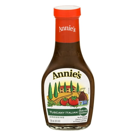 - (2 Pack) Annie's Natural Tuscany Italian Dressing, 8 Fl Oz Bottle