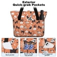 thumbnail image 2 of Tote Bag for Women - Halloween Cat Pattern Shoulder Bag - Large Utility Work Duffle Bag with Zipper Handbag for Travel, Work, Sprots, 2 of 5