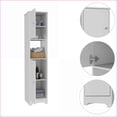 thumbnail image 5 of Storage Cabinet, 68” Linen Cabinet with 2 Doors, 4 Concealed & 1 Open Shelf | Engineered Wood | Beige, 5 of 11