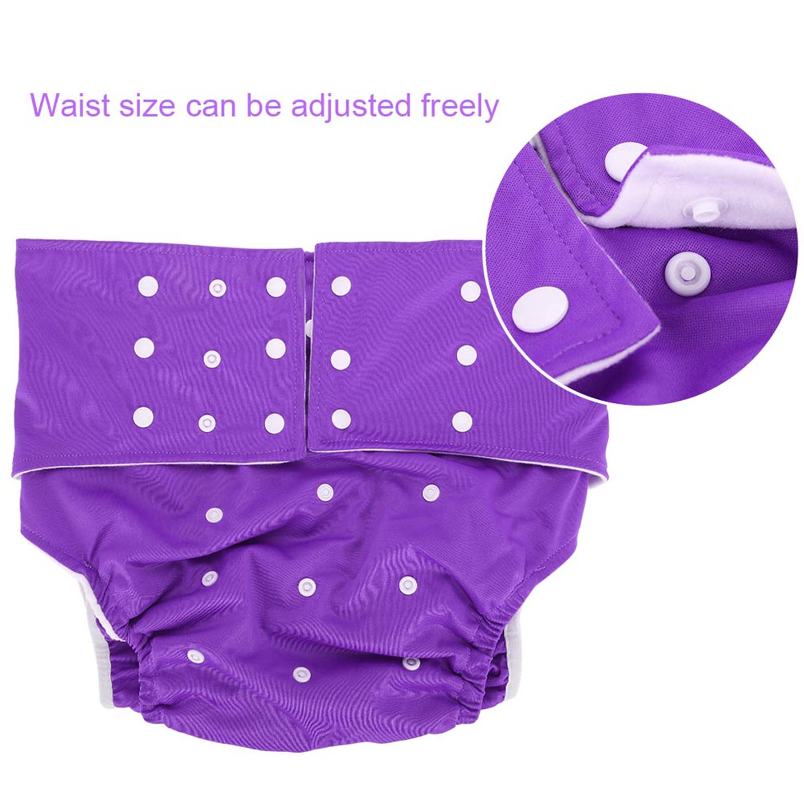 OTVIAP Washable Adult Diaper, Adjustable Adult Nappy 5 Colors Washable Adult Pocket Nappy Cover Adjustable Reusable Diaper Cloth(No Diaper Pad) - image 5 of 8