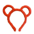 thumbnail image 3 of Opvise Women Winter Thick Plush Headband Round Bear Ears Makeup Hair Hoop Elastic Candy Color Headgear Hair Accessories Red, 3 of 8