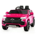 thumbnail image 3 of Costway Chevrolet Tahoe - Coche eléctrico para niños de 12 V con control remoto, luz y música, color rosa, 3 of 3