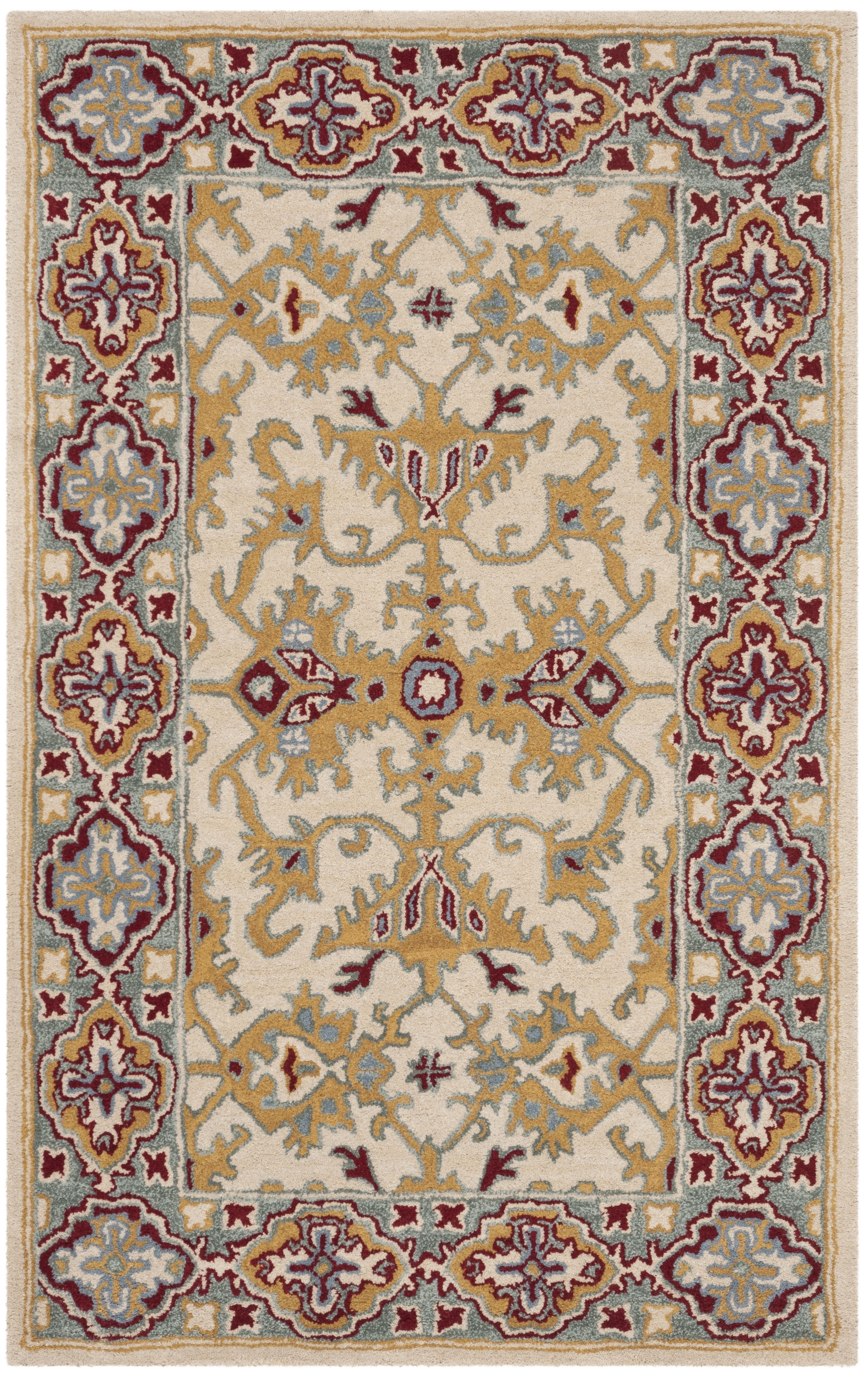Safavieh Heritage Lennard Floral Wool Area Rug, Ivory/Blue, 4' x 6'