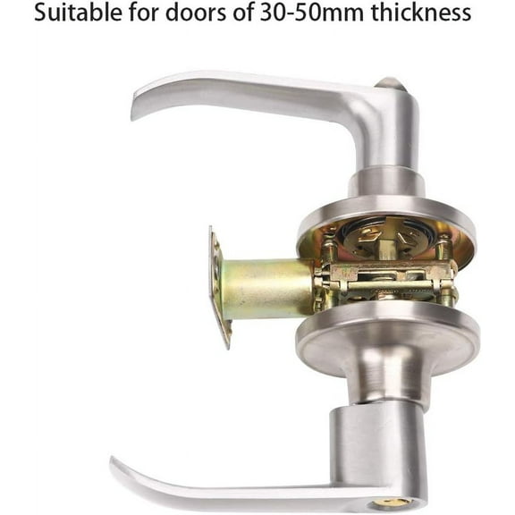 External Door Handles Internal Door Locks with Keys,Bedroom Door Lock Silver,Bathroom Door Handles with Lock,locks for Interior Doors Zinc Alloy