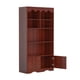 thumbnail image 1 of De altura freestanding estante con doors: 5 niveles de madera almacenamiento estantes para para exposición in dormitorio, sala de estar, oficina en casa, o hallway - walnut, 1 of 8