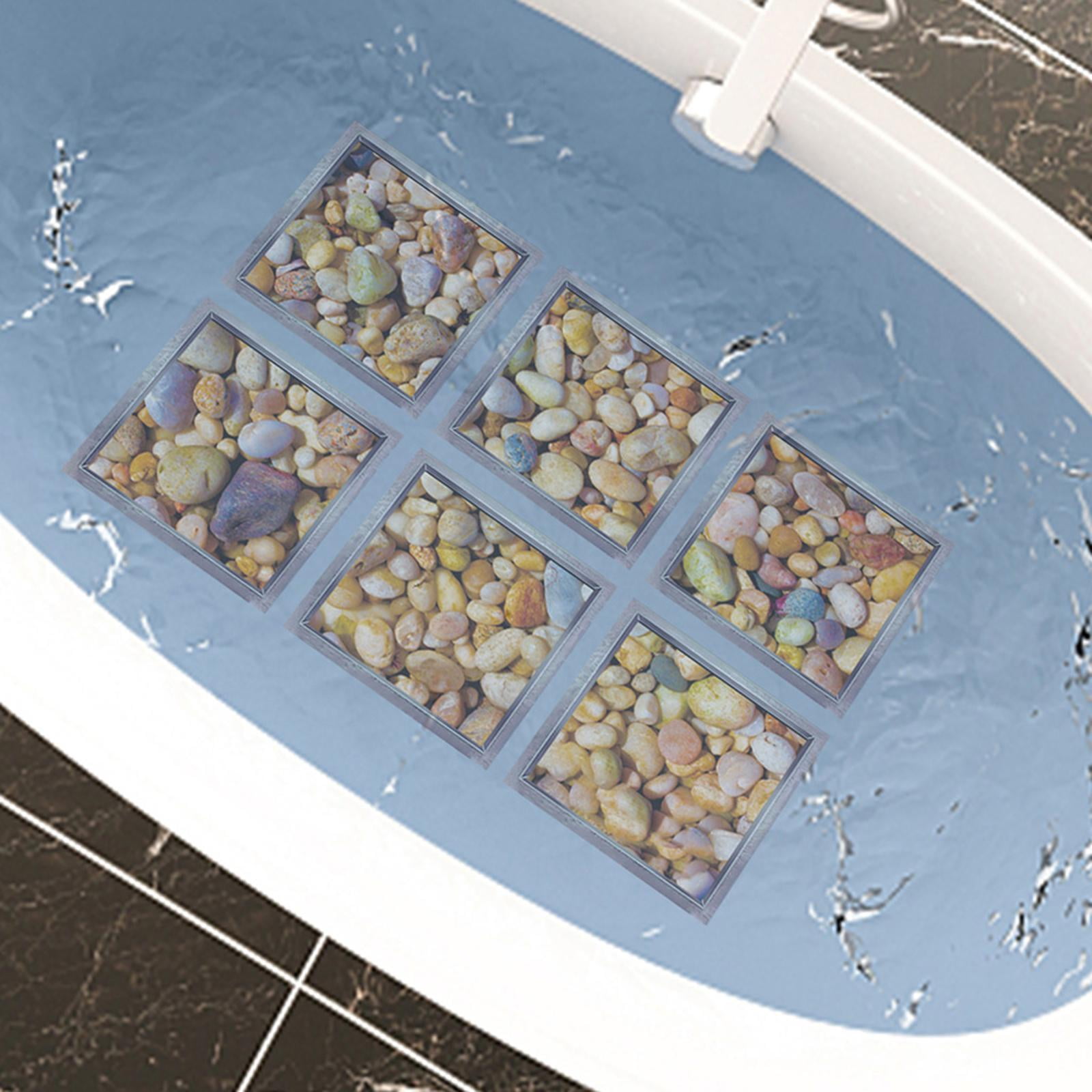 6 Pieces Anti Slip Bathtub Appliques Tub Treads Appliques Bath Tub