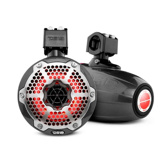 DS18 6.5" Marine Tower Speaker 450W Carbon Fiber Integrated RGB LED CF-X6TPNEO