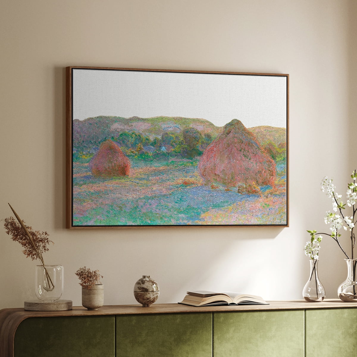 Vintage Landscape-CLIII By Wexford Home Framed in Walnut Wood Gallery Wrapped Canvas 27 in. x 41 in.