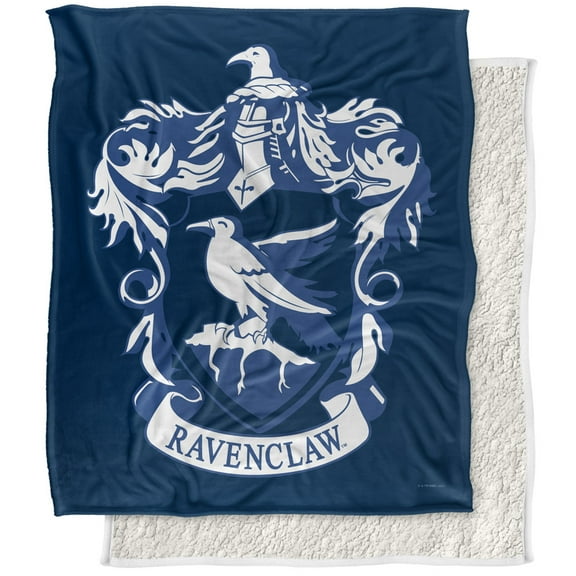 Harry Potter Blanket, 50"x60", Ravenclaw Crest 2 Silky Touch Sherpa Back Super Soft Throw Blanket
