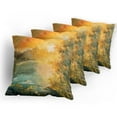 thumbnail image 5 of Ambesonne Autumn Throw Pillow Cover 4 Pack, Retro Lake Scenery Art, 18", Green Orange Blue, 5 of 7