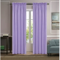 1 piece faux silk solid curtain drapes semi sheer see thru panels with rod pocket for any bedroom living room or patio door MR2 Lilac Color 55" Wide X 84"Long
