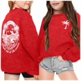 thumbnail image 2 of PMVFHDE Liquidation Sweatshirts d'Automne pour Filles 2024 Sweat à Capuche Décontracté Imprimé Lettre Rouge, 140, 2 of 5