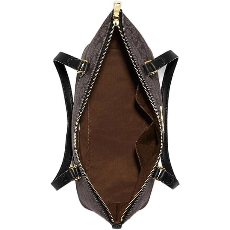 COACH Women's Leather Tote, Gallery Collection, Brown/Black, with
