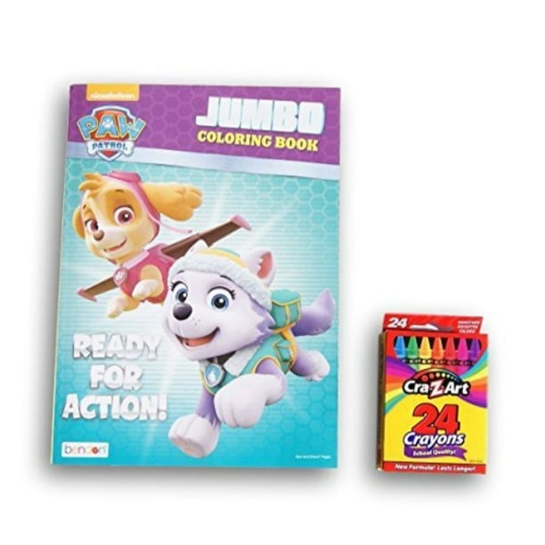 Download Girls Paw Patrol Ready For Action Jumbo Coloring And Activity Book With Crayons Walmart Com Walmart Com