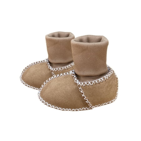 

Woobling Infant Baby Crib Shoes First Walkers Ankle Boot Prewalker Sock Boots House Booties Non-slip Winter Bootie Plush Lining Breathable Camel 5C