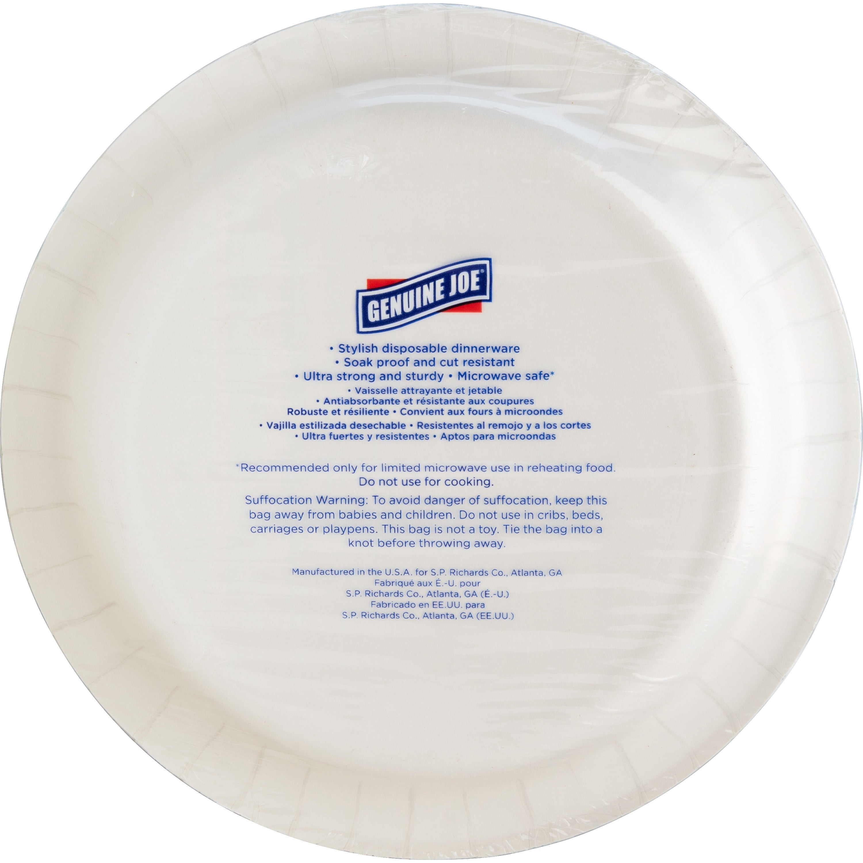 Genuine Joe Printed Paper Plates - 125 / Pack - Disposable - Assorted - 500 / Carton