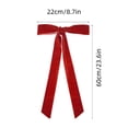 thumbnail image 2 of 2026 Christmas Indoor Decoration Long Velvet Bow With Long Streamers Large Decorative Velvet Ribbon Bow For Christmas Tree Staircase Railing Wreath Home Holiday Decor, 2 of 7