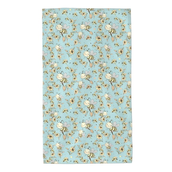 Balery Cute Honeybees Toalla de Microfibra Premium con Estampado – 27.5x16 pulgadas, Alta Absorción, Suave y Aterciopelada, Secado Rápido