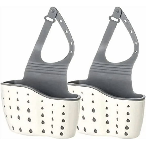 2Pcs Kitchen Organizer Sink Caddy Basket Dish Cleaning Sponge Holder Dispenser