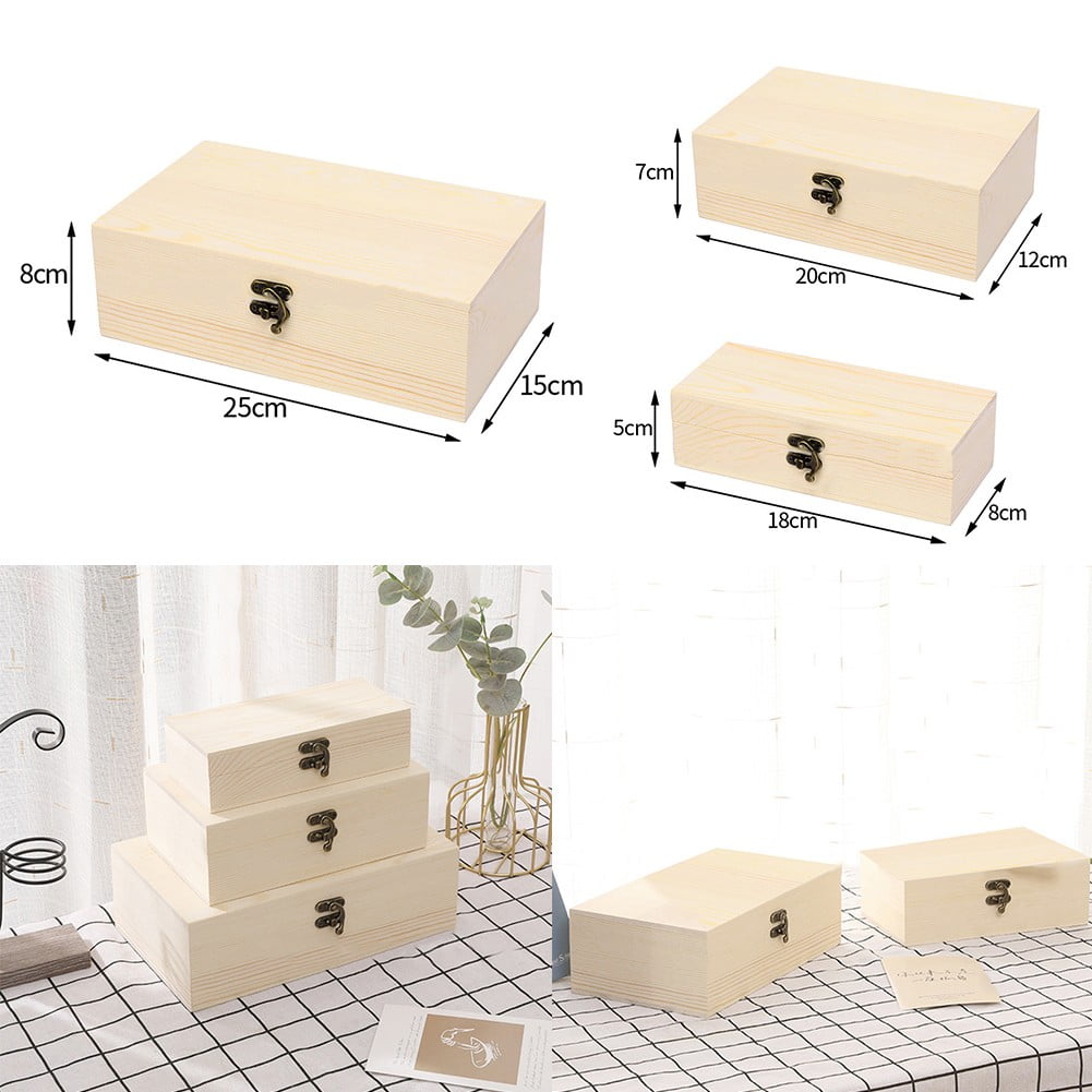Jewelry Box Desktop Pine Wood Storage Hand Decoration Wooden Box Gift Box