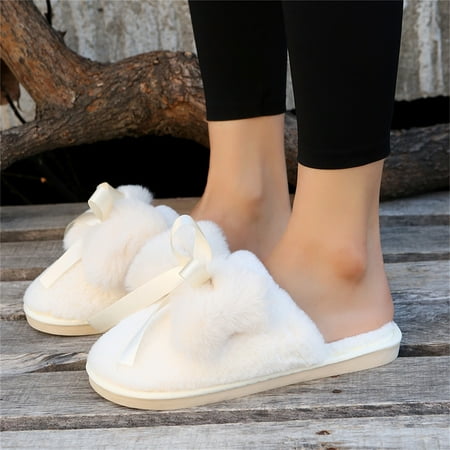 

Aayomet Womens Slippers Wool Moccasin Slippers for Women Closed Back Winter Warm Slippers Indoor and Outdoor Beige 8