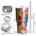 thumbnail image 6 of 30oz Colorful Rainbow Tie Dye Spiral Pattern Tumblers Stainless Steel Tumbler with Lid and Straw,Vacuum Insulated Double Wall Travel Tumbler Cups Mug with Cleaning Brush for Coffee,Tea, 6 of 7