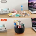 thumbnail image 6 of SUSWIM 5-Compartment Desktop Organizer &  Holder with Rotating  Organizers, Black, 6 of 7