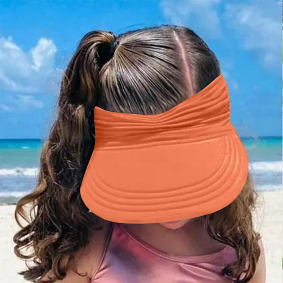 RKSTN Toddler Hat Sun Protection Toddler Baseball Hat Open Top Wide Brimmed Summer Visor Hat (Watermelon Red ,Free Size)